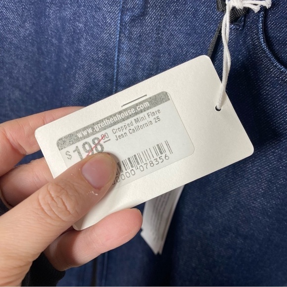 Parker Smith Cropped Mini Flare Jeans in California Dark Wash Blue - Picture 7 of 7